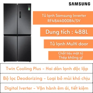 Tủ lạnh Samsung 488L | RF48A4000B4/SV | Multi Door | Hai dàn lạnh độc lập