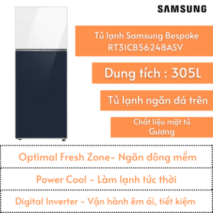 Tủ lạnh Samsung Bespoke 305L | RT31CB56248ASV | Ngăn đông trên | Ngăn đông mềm