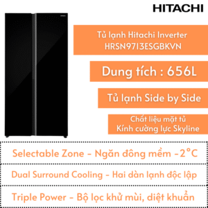 Tủ lạnh Hitachi 656L | HRSN9713ESGBKVN | Side by Side