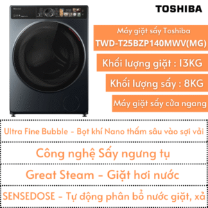 Máy giặt sấy Toshiba 13kg/8kg | TWD-T25BZP140MWV(MG)