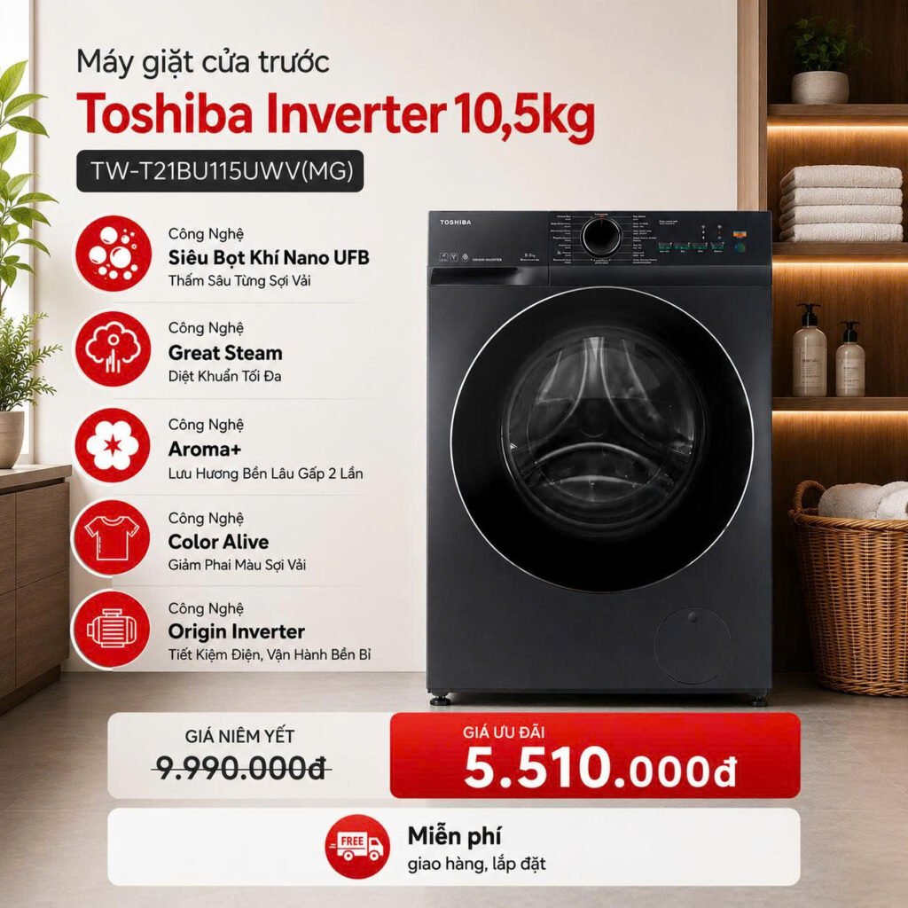 TW-T21BU105UWV(MG), TW-T21BU115UWV(MG), TW-T23BU105UWV(MG), máy giặt Toshiba Inverter 9.5kg, máy giặt Toshiba 10.5kg, máy giặt Toshiba giá tốt, thanh lý máy giặt Toshiba