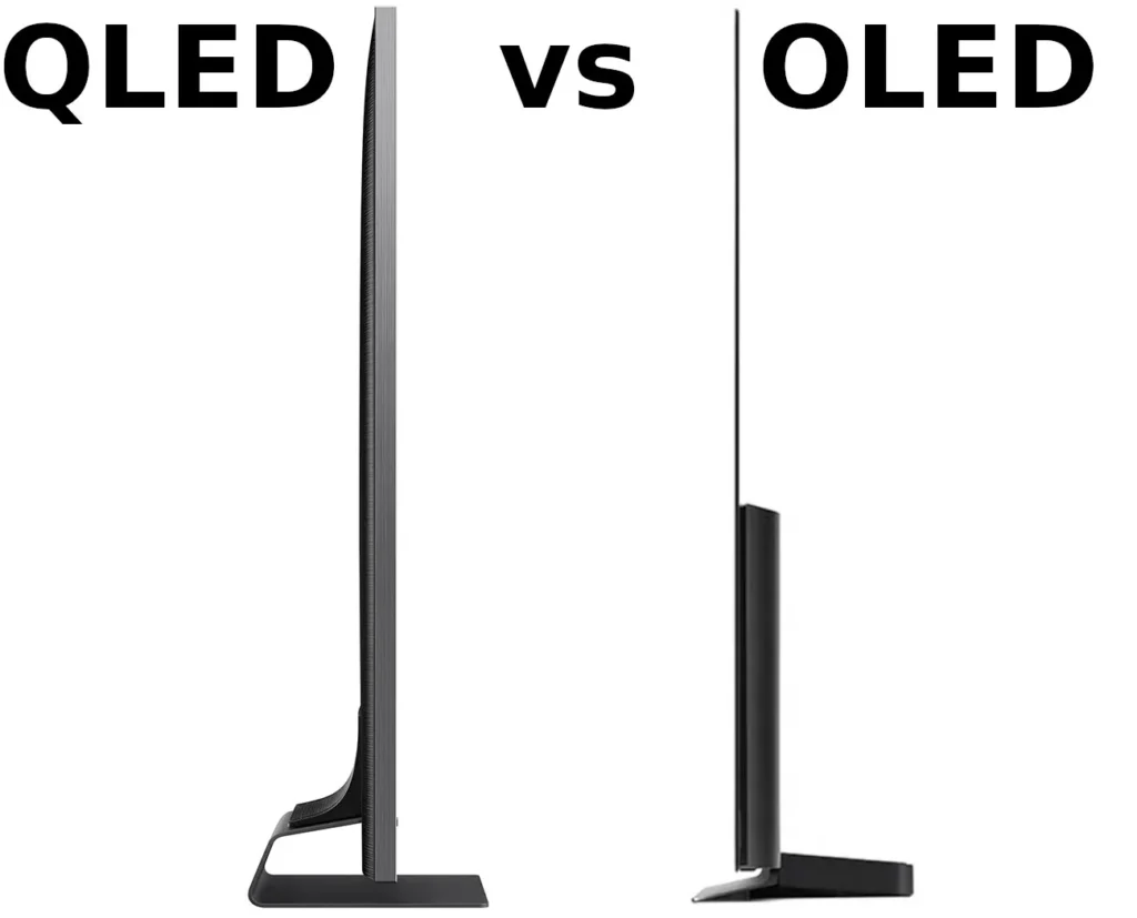 So sánh thiết kế Tivi QLED và OLED